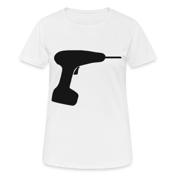 Outil clé outils bricoleur - T-shirt respirant Femme - blanc - Devant - AI Model Female 172 dark (172cm)