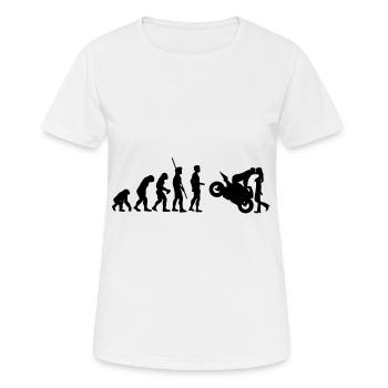Motorrad Evolution Pärchen Bike Moped Biker Paar - Frauen T-Shirt atmungsaktiv - Weiß - Vorne - AI Model Female 172 dark (172cm)