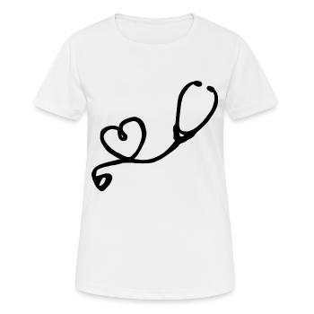 Doctor Heart Doctor Gift Nurse Doctor - Women's Breathable T-Shirt - white - Front - AI Model Female 172 dark (172cm)