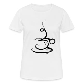 Café café café cadeau café - T-shirt respirant Femme - blanc - Devant - AI Model Female 172 dark (172cm)
