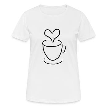 Café café café cadeau café - T-shirt respirant Femme - blanc - Devant - AI Model Female 172 dark (172cm)