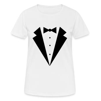 Fliege Schick Geschenk Anlass Kinder schön Anzug - Frauen T-Shirt atmungsaktiv - Weiß - Vorne - AI Model Female 172 dark (172cm)