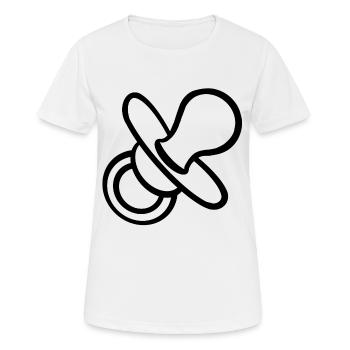 Schnuller Geschenk Kleinkind Baby Schwangerschaft - Frauen T-Shirt atmungsaktiv - Weiß - Vorne - AI Model Female 172 dark (172cm)