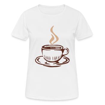 Café Café Cadeau Café - T-shirt respirant Femme - blanc - Devant - AI Model Female 172 dark (172cm)