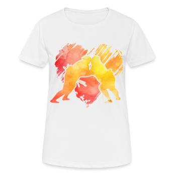 Sumo - Frauen T-Shirt atmungsaktiv - Weiß - Vorne - AI Model Female 172 dark (172cm)