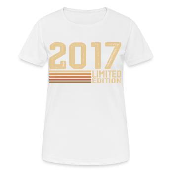 Né en 2017 anniversaire - Cadeau 2017 Vintage 2017 - T-shirt respirant Femme - blanc - Devant - AI Model Female 172 dark (172cm)