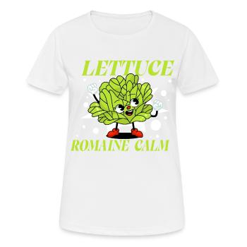 Lettuce Romaine Calm – Funny Salad - Women's Breathable T-Shirt - white - Front - AI Model Female 172 dark (172cm)