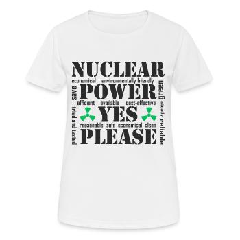 Atomkraft, Ja bitte, Kernenergie - Frauen T-Shirt atmungsaktiv - Weiß - Vorne - AI Model Female 172 dark (172cm)