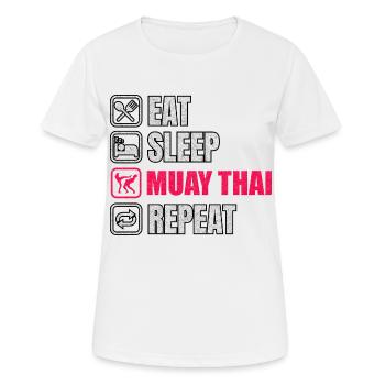 Muay Thai - Women's Breathable T-Shirt - white - Front - AI Model Female 172 dark (172cm)