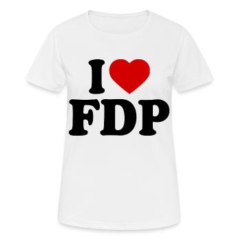 I love fdp - Frauen T-Shirt atmungsaktiv - Weiß - Vorne - AI Model Female 172 dark (172cm)