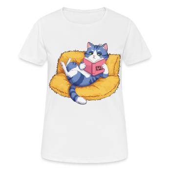 Böse Katze - Frauen T-Shirt atmungsaktiv - Weiß - Vorne - AI Model Female 172 dark (172cm)