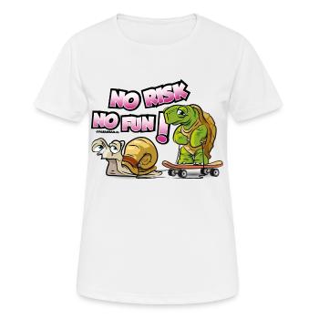 Schnecke & Schildkröte Comic T-Shirt Tee - Frauen T-Shirt atmungsaktiv - Weiß - Vorne - AI Model Female 172 dark (172cm)