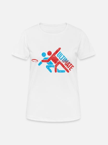 Ultimate Frisbee Extrem Sport Piktogram - Frauen T-Shirt atmungsaktiv - Weiß