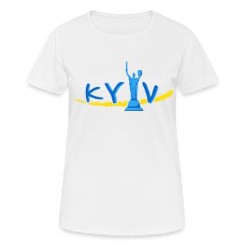 UKRAINE « Capitale Kiev » slava ukraini Kiev - T-shirt respirant Femme - blanc - Devant - AI Model Female 172 dark (172cm)