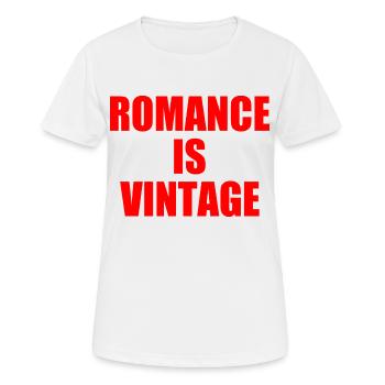 romance is vintage - Women's Breathable T-Shirt - white - Front - AI Model Female 172 dark (172cm)