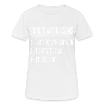Drôle de blessure au bras cassé - T-shirt respirant Femme - blanc - Devant - AI Model Female 172 dark (172cm)