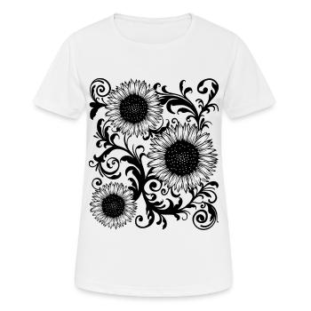 Baroque Esthétique Tournesol Motif Dark Academia - T-shirt respirant Femme - blanc - Devant - AI Model Female 172 dark (172cm)