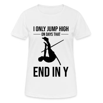 Saut à la perche amusant Saut à la perche - T-shirt respirant Femme - blanc - Devant - AI Model Female 172 dark (172cm)