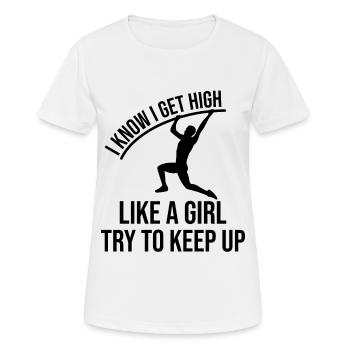 Lustiger Stabhochsprung Stabhochsprung - Frauen T-Shirt atmungsaktiv - Weiß - Vorne - AI Model Female 172 dark (172cm)