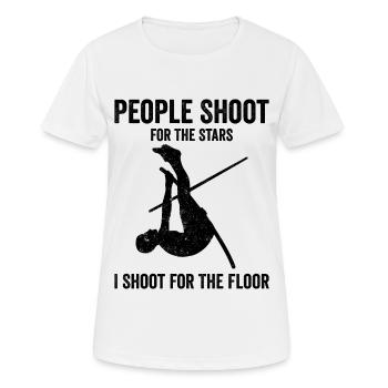 Lustiger Stabhochsprung Stabhochsprung - Frauen T-Shirt atmungsaktiv - Weiß - Vorne - AI Model Female 172 dark (172cm)