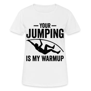 Lustiger Stabhochsprung Stabhochsprung - Frauen T-Shirt atmungsaktiv - Weiß - Vorne - AI Model Female 172 dark (172cm)