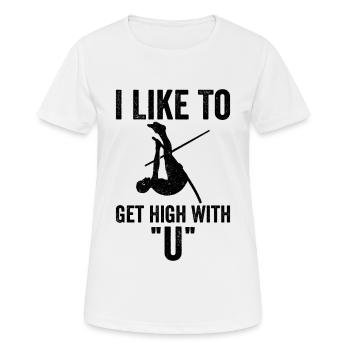 Saut à la perche amusant Saut à la perche - T-shirt respirant Femme - blanc - Devant - AI Model Female 172 dark (172cm)