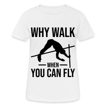 Saut à la perche amusant Saut à la perche - T-shirt respirant Femme - blanc - Devant - AI Model Female 172 dark (172cm)