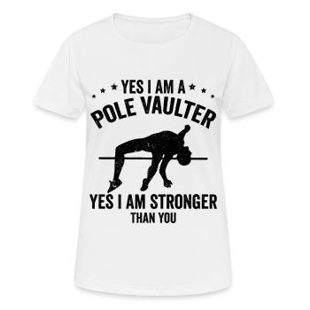 Stabhochsprung - Frauen T-Shirt atmungsaktiv - Weiß - Vorne - AI Model Female 172 dark (172cm)