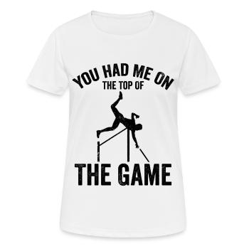 Saut à la perche amusant Saut à la perche - T-shirt respirant Femme - blanc - Devant - AI Model Female 172 dark (172cm)