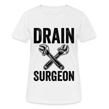 Mécanicien d’égouts Mécanicien sanitaire - T-shirt respirant Femme - blanc - Devant - AI Model Female 172 dark (172cm)
