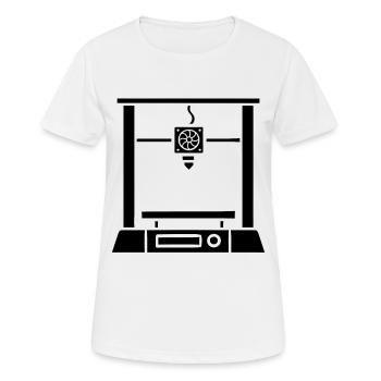 3D-Druck 3D-Drucker - Frauen T-Shirt atmungsaktiv - Weiß - Vorne - AI Model Female 172 dark (172cm)