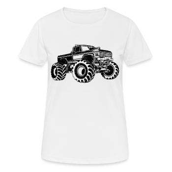 Monstertruck - Frauen T-Shirt atmungsaktiv - Weiß - Vorne - AI Model Female 172 dark (172cm)