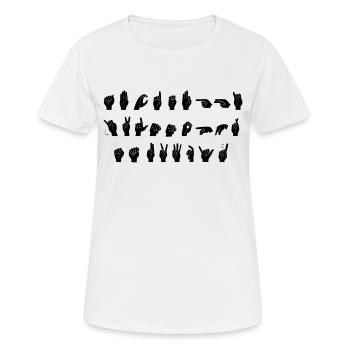 Sign Language See The Signs ASL - Women's Breathable T-Shirt - white - Front - AI Model Female 172 dark (172cm)