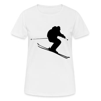 Skiing Ski - Women's Breathable T-Shirt - white - Front - AI Model Female 172 dark (172cm)