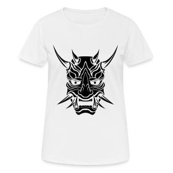 Masque Oni Yokai Masque de Démon - T-shirt respirant Femme - blanc - Devant - AI Model Female 172 dark (172cm)