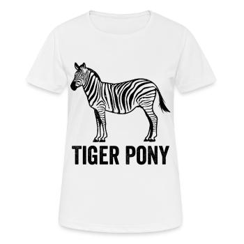 Lustiges Zebra-Tiger-Pony - Frauen T-Shirt atmungsaktiv - Weiß - Vorne - AI Model Female 172 dark (172cm)