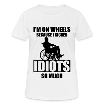 Querschnittslähmung Handicap Querschnittslähmung - Frauen T-Shirt atmungsaktiv - Weiß - Vorne - AI Model Female 172 dark (172cm)