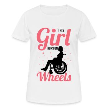Querschnittsgelähmt Handicap Querschnittslähmung D - Frauen T-Shirt atmungsaktiv - Weiß - Vorne - AI Model Female 172 dark (172cm)