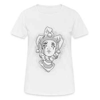 Clowncore Aesthetic Jester Clown Tattoo - Women's Breathable T-Shirt - white - Front - AI Model Female 172 dark (172cm)