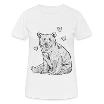 Art Academia Aesthetic Bear Sketch Art - Frauen T-Shirt atmungsaktiv - Weiß - Vorne - AI Model Female 172 dark (172cm)