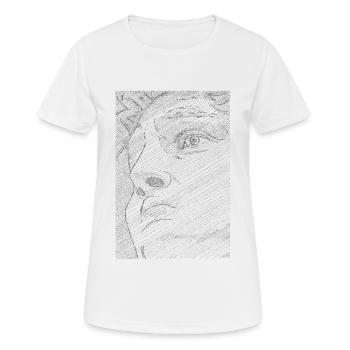 Art Academia Esthétique David Face Michelangelo - T-shirt respirant Femme - blanc - Devant - AI Model Female 172 dark (172cm)