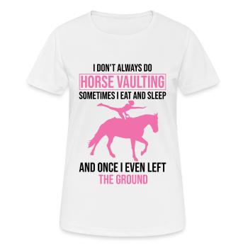 Voltige amusante sur le cheval - T-shirt respirant Femme - blanc - Devant - AI Model Female 172 dark (172cm)