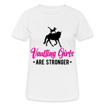Voltige amusante sur le cheval - T-shirt respirant Femme - blanc - Devant - AI Model Female 172 dark (172cm)