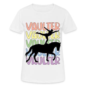 Voltige amusante sur le cheval - T-shirt respirant Femme - blanc - Devant - AI Model Female 172 dark (172cm)