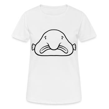 Blobfish dessin au trait - T-shirt respirant Femme - blanc - Devant - AI Model Female 172 dark (172cm)