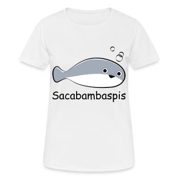 Fisch Meme - Frauen T-Shirt atmungsaktiv - Weiß - Vorne - AI Model Female 172 dark (172cm)