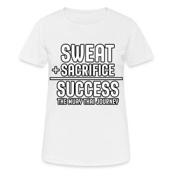 Sweat Sacrifice Succès le voyage du muay thai - T-shirt respirant Femme - blanc - Devant - AI Model Female 172 dark (172cm)