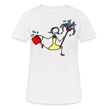 Putzfrau - Frauen T-Shirt atmungsaktiv - Weiß - Vorne - AI Model Female 172 dark (172cm)