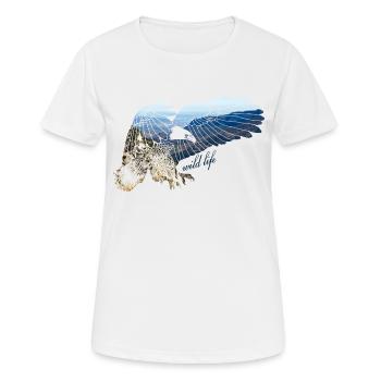 Adler Wildlife - T-shirt respirant Femme - blanc - Devant - AI Model Female 172 dark (172cm)