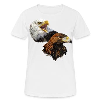 American Pigargo et Golden Eagle - T-shirt respirant Femme - blanc - Devant - AI Model Female 172 dark (172cm)